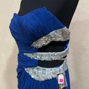 Faviana NWT NEW  7304 blue strapless cutout beaded prom dress Photo 3