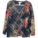 Coldwater Creek  Womens Y2K Boho Velvet Burnout Sequin Embroidered Artsy Blouse Photo 0