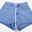 PacSun  Mom Shorts Medium Wash Blue Denim Cuffed High Waisted Jean Short Size 25 Photo 7