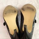 Isaac Mizrahi  Brown Faux Croc Leather Mary Jane Heels Size 5.5 Photo 6