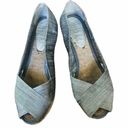 Ralph Lauren  Silver Espadrille Peep Toe Wedges 9 Photo 0