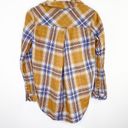 Thread and Supply  Yellow Blue Plaid Button Front Cotton Shirt Women's Size Small S Photo 7