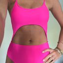 One Piece Neon Pink  Cut Out Swimsuit Photo 4