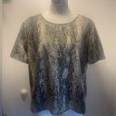 Snakeskin print blouse size xl cropped tee, biker boho western strechy flowy Photo 0