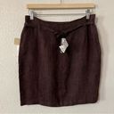 Anne Klein A line‎ 100% Linen Skirt Brown Vintage Woven Academia Chic Photo 2