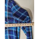 Woolrich  Blue Flannel Shirt Long Roll Tab Sleeve Button up Pocket Womens Size XL Photo 8