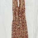 Nookie NWT  Revel Sequins Plunging Halter Neck Mini Dress Rose Gold Women's XS Photo 2