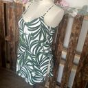 Eliane Rose  camisole V neck tank top Cream Green tropical shirt New Size Large Photo 3