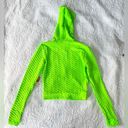 Hot Kiss NWT  Neon Green Hoodie Jacket Thumb Sleeves Juniors Medium Photo 4