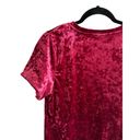 Z Supply  Women’s Medium Velvet Short Sleeve V-Neck Dark Red Blouse Photo 7