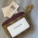 Coach  Khaki Signature Canvas Deep Berry Zip Card Case Photo 1