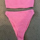 Naked Wardrobe NWOT Pink  Smocked 2 Piece Bikini Photo 7