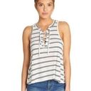 Billabong  Let Loose Black & White Lace Up Tank Top L Photo 0