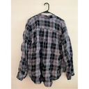 Style & Co  Boyfriend Black Gray Red Plaid Sparkle Plaid Button Down Shirt XL Photo 2