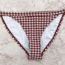 Topshop White and Brown Gingham Cheeky  Bikini Swim Bottoms Photo 1