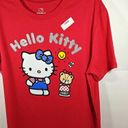 Sanrio  HELLO KITTY Patriotic Glitter Women's Large Red Short Sleeve T-Shirt New Photo 3