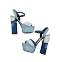 Dolce & Gabbana Dolce & Gabban Patchwork Denim Sandals Adjustable Strap Blue Size 37.5 Photo 7