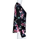 EXPRESS  Shirt Women’s XSmall Black Pink Floral Popover Office Work Career Casual Photo 1