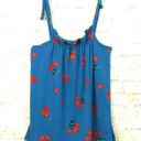 Modcloth  Cherry Bomb Tank Top Womens XS Blue Easy Like a Summer Morning Coquette Photo 3