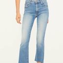 Mother Insider Crop Step Fray Jeans in Shoot To Thrill Denim Size 27 Photo 3