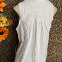 Doe & Rae ✅3/$30✅NWT  Light Grey Side Embroidered Front Tie Cotton Tank Top SM Photo 5