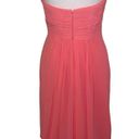 Bill Levkoff  Dress Formal Bridesmaid Mini Strapless Pleated Coral Pink, Size 8 Photo 2