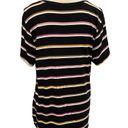 Nine West Black Striped V Neck Top Photo 3