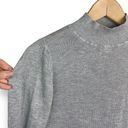 ASOS Mock Neck Puff Sleeve Sweater in Soft Gray Photo 3