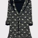 Young Essence Lace Crochet Cardigan Size Medium Boho Whimsigoth Black Y2K Flower Photo 0