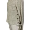 The Moon Beige side Lace Up Sweater cotton blend medium crew neck by & Madison Photo 1