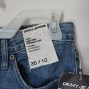 DKNY JEAN KENT HIGH RISE STRAIGHT LEG RAW HEM COTTON ANKLE LENGTH Photo 4