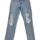 Ymi  Women's Jeans Sz 5 Light Wash Distressed Boyfriend Mid Rise Photo 0