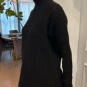 Garnet Hill  Black Lambs Wool Rabbithair Turtleneck Sweater Photo 4