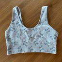 Aerie  Superchill Scoop Seamless Bralette Bra Unpadded Light Blue Floral, Size M Photo 0