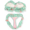 Beach Riot  bikini, aqua blue pink unicorn print Flutter ruffle (top M, Bottom L) Photo 1