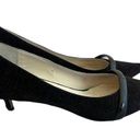 Butter Italy Black Vintage Textured Velvet Kitten Heels Pumps Size 7.5 Women's Photo 0