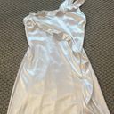 Lucy in the Sky White Mini Satin Homecoming Dress Photo 0