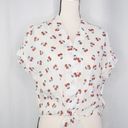 Kate Spade NWT  Cherry toss tie-front top, French cream, all cotton Photo 0