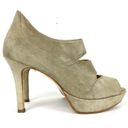 Paul Green  Suede Platform Peep Toe Booties Cutouts Side Zip High Stiletto Heel 7 Photo 4