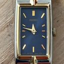 Seiko  Rare Blue Rectangular Dial Vintage Ladies Watch Two-Tone Bracelet Photo 0