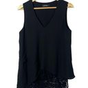 Karen Kane  Black V-Neck Lace Layered Tank Top S Photo 0