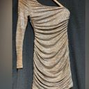 City Triangles  small gold and silver metallic glitter small dress with rusching Photo 11