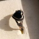 Onyx 925 Silver Black  Heart Ring - Size 7 Photo 1