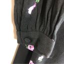 Equipment  Alexandria Black Purple Floral Dress Long Sleeve V Neck Knee Length 8 Photo 4