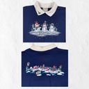 Morning Sun Navy Blue Vintage Snowman Sweatshirt Size L Winter Spring Melting Size L Photo 1