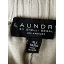 Laundry by Shelli Segal Laundry Safari Beige Beach  Linen Drawstring Shorts Paper bag Waist High Rise XL Photo 6