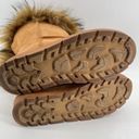 Bamboo  Women’s Brown Round Toe Vegan Suede Faux Fur Tall Platform Boots Size 8 Photo 9