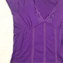 August Silk  Knits Purple Cap Sleeve Lace Accent Top Photo 4