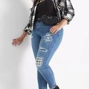 Lane Bryant  Signature Fit Boyfriend Jean - Plaid Backed Destruction NWT SIZE 28 Photo 0