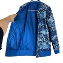 The North Face  Blue Leopard Quilted Bomber Jacket Coat Photo 7